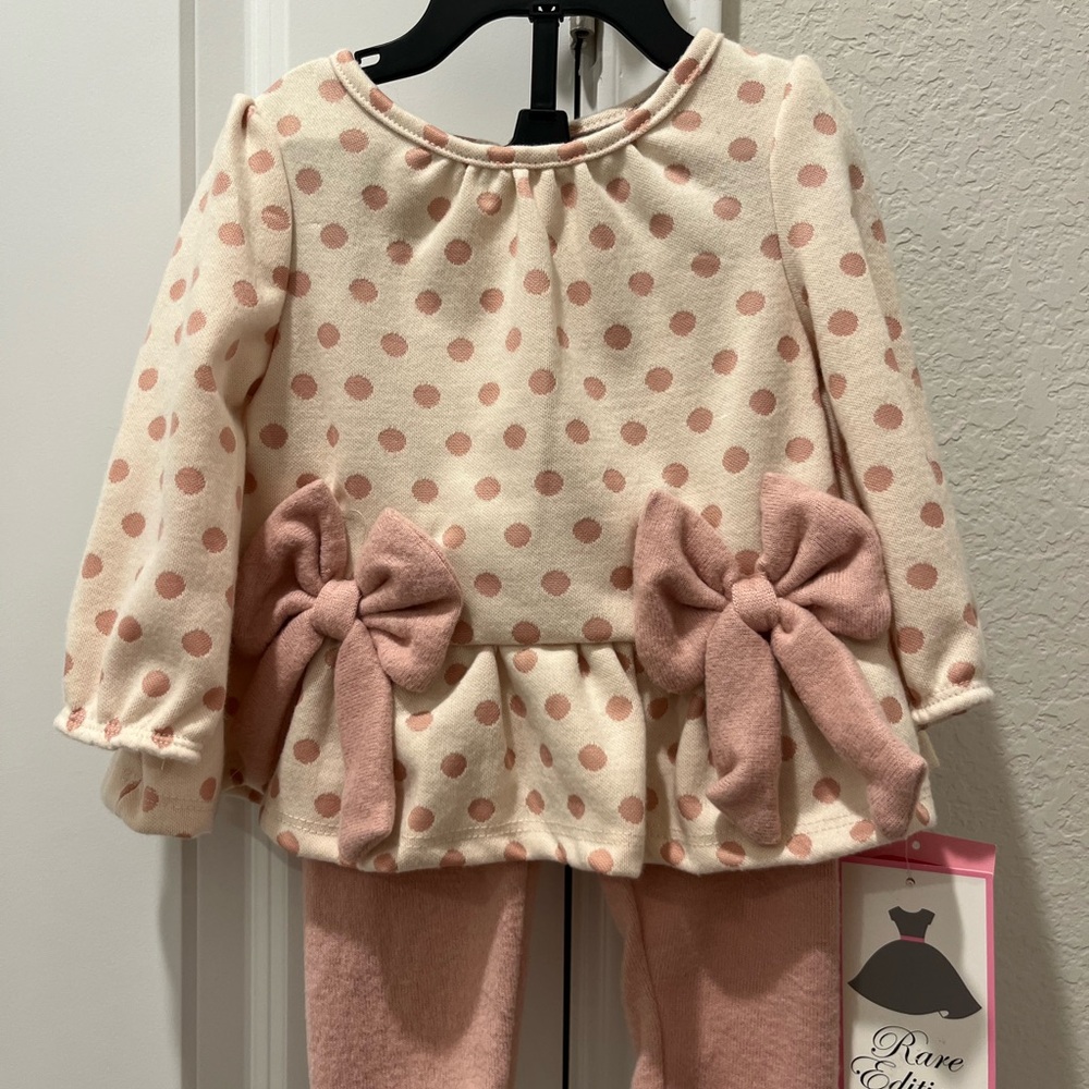 Pink Polka Dot Outfit with Bows